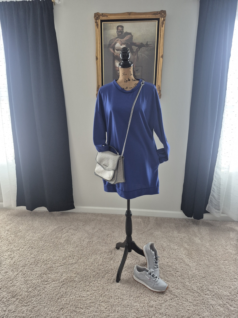 & Other Stories Royal Blue Long Sleeve Tunic Sweatshirt